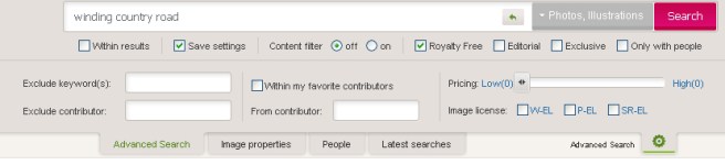 Dreamstime Search Settings