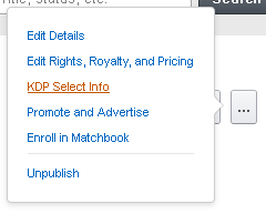 KDP Other Actions Button